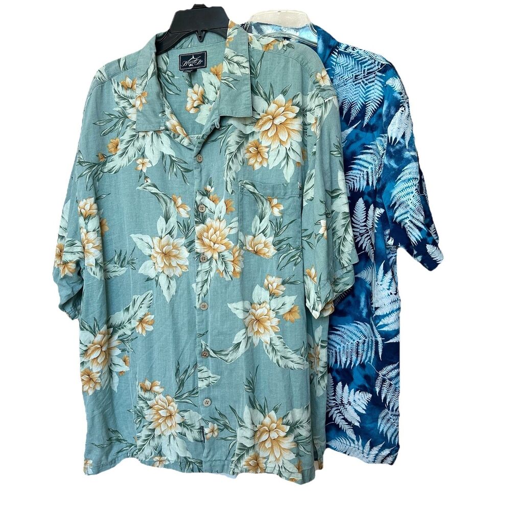 Hawaiian Shirts Bundle Men’s 2X Short Sleeve Button Up Tropical Vacation Aloaha